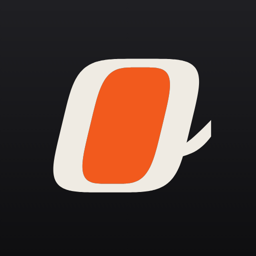 The dark app icon: the frame o on ink